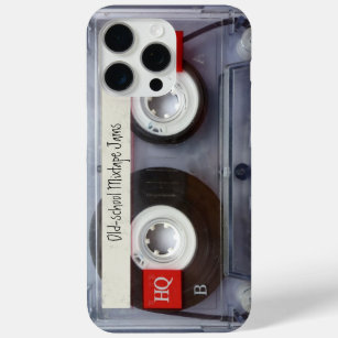Funda Para iPhone 15 Pro Max Cinta mixtape retro de la vieja escuela con cinta 