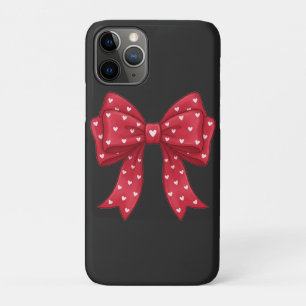 Funda Para iPhone 11 Pro Cinta Roja Coqueta Minimalista Elegante con Corazo