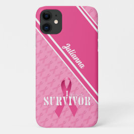 Funda Para iPhone 11 Cinta rosa Sobreviviente de Cáncer de Mama