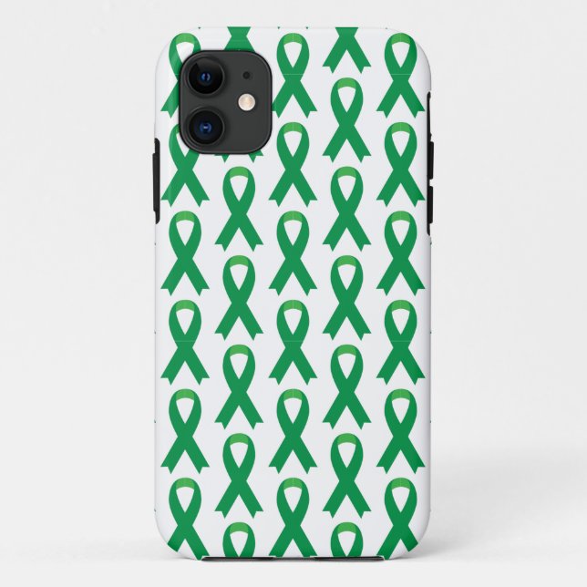 Funda De Case-Mate Para iPhone Cinta verde de sensibilización sobre la salud ment (Reverso)