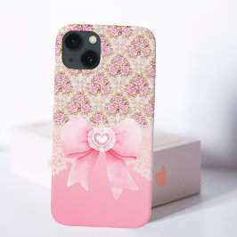 Funda Para iPhone 14 Plus De Case-Mate Cinta Y Encaje De Rosas Florales Rosa Girona Vinta