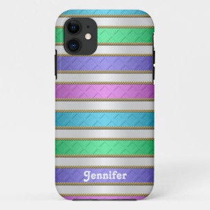 Funda Para iPhone 11 Cintas Coloridas Rayas Arte Personalizado