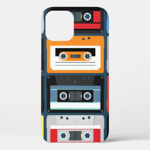 Funda Para iPhone 12 Cintas compactas. Set. Vintage ilustracion plano