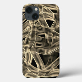 Funda Para iPhone 13 Cintas curvadas beige, en contraste con las líneas