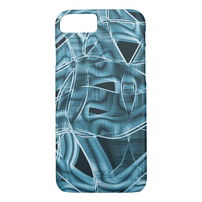 Funda De Case-Mate Para iPhone Cintas curvadas, neón azul con relieve y solapamie (Reverso)