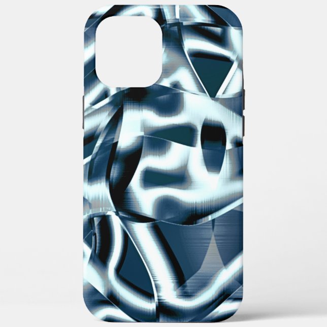 Funda De Case-Mate Para iPhone Cintas curvadas que se superponen, tonos cromados  (Reverso )