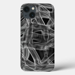 Funda Para iPhone 13 Cintas curvas negras, resaltadas por líneas grabad