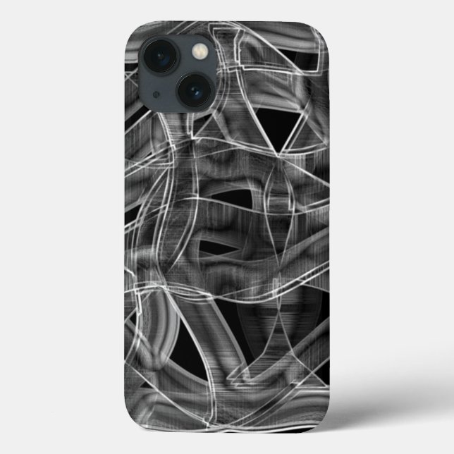 Funda De Case-Mate Para iPhone Cintas curvas negras, resaltadas por líneas grabad (Reverso)