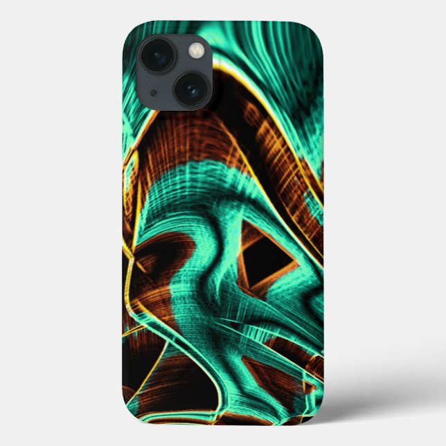 Funda De Case-Mate Para iPhone Cintas muy crocadas aguamarina y cafetales (Reverso)