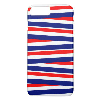 Funda Para iPhone 8 Plus/7 Plus Cintas Rojas, Blancas y Azules