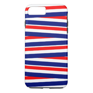 Funda Para iPhone 8 Plus/7 Plus Cintas Rojas, Blancas y Azules