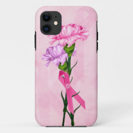 Funda Para iPhone 11 Cintas rosadas y claveles
