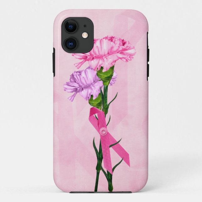 Funda De Case-Mate Para iPhone Cintas rosadas y claveles (Reverso)