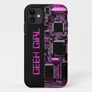 Funda Para iPhone 11 Circuito rosa "Chica Geek" estuche para iPhone neg