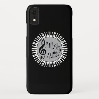 Funda Para iPhone XR Circular Piano Keys Y Notas Musicales