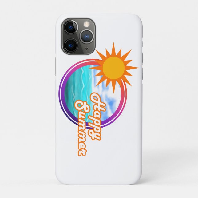 Funda De Case-Mate Para iPhone Círculo Feliz Océano de Verano (Reverso)