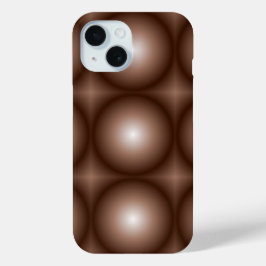 Funda Para iPhone 15 Círculo geométrico 3D Círculo oscuro Mocha marrón 