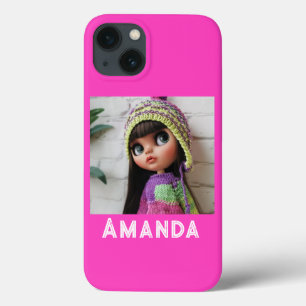 Funda Para iPhone 13 Círculo rosado neón