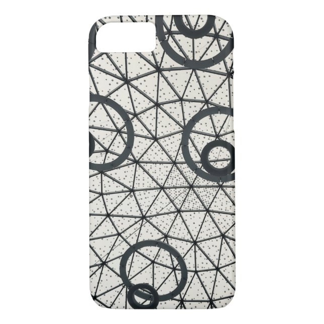 Funda De Case-Mate Para iPhone Círculos abstractos de blanco y negro (Reverso)