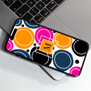 Funda Para iPhone 14 De Case-Mate Círculos abstractos modernos Monograma rosa Verde 