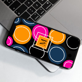 Funda Para iPhone 14 De Case-Mate Círculos abstractos modernos Monograma rosa Verde 