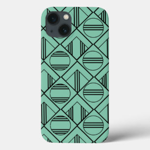 Funda Para iPhone 13 Círculos Art Deco y diamantes
