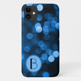 Funda Para iPhone 11 Círculos azules abstractos con iniciales