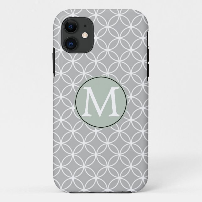 Funda De Case-Mate Para iPhone Círculos blancos y grises (Reverso)