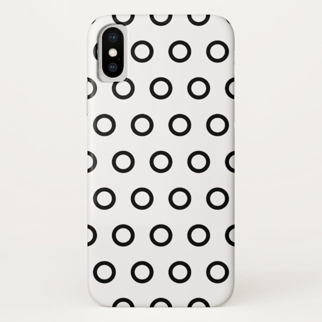 Funda De Case-Mate Para iPhone Círculos blancos y negros (Reverso)