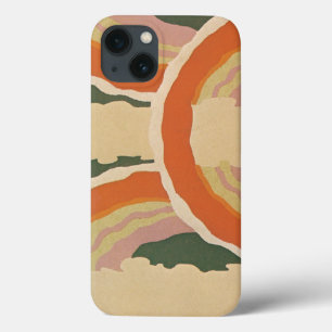 Funda Para iPhone 13 Círculos de jazz retro Art Deco Nubes Patrón arcoi