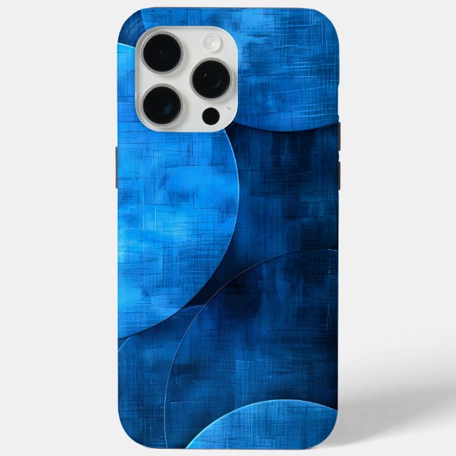 Funda De Case-Mate Para iPhone Círculos de la luna azul (Reverso )