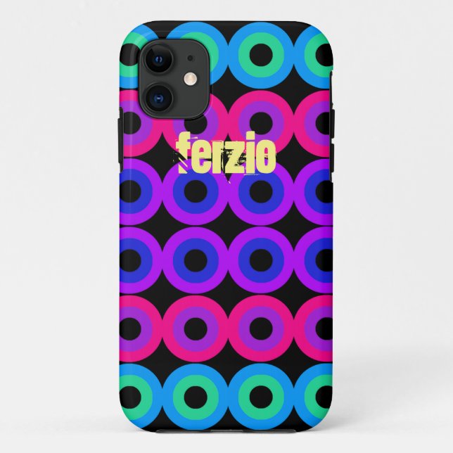 Funda De Case-Mate Para iPhone Círculos de neón (Reverso)