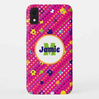 Funda Para iPhone XR Círculos Funky Personalizados, Patrón Dashes