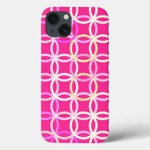 Funda Para iPhone 13 Circulos modernos de mediados del siglo XX, rosa f