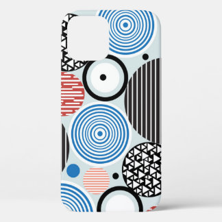 Funda Para iPhone 12 círculos multicolores, diseño de patrones gráficos