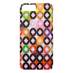 Funda Para iPhone 8 Plus/7 Plus Círculos Multicolores y Tréboles de Cuatro Hojas R