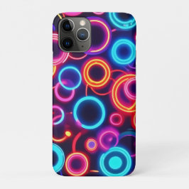 Funda Para iPhone 11 Pro Círculos neones: un festival visual vibrante