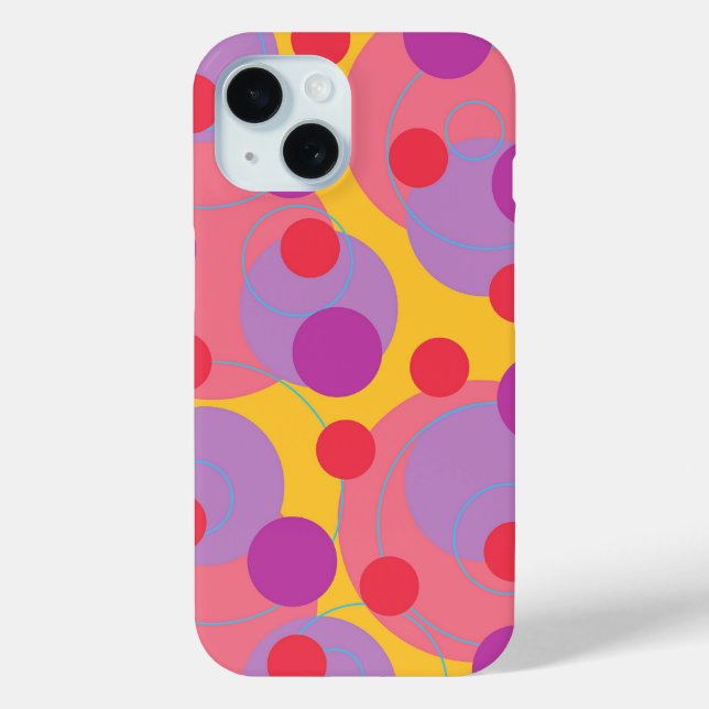 Funda De Case-Mate Para iPhone Círculos retro Dots Blackberry Purple Funky Groovy (Reverso )