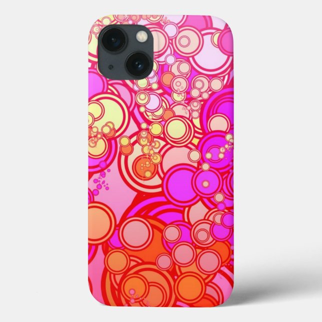 Funda De Case-Mate Para iPhone Círculos retros (Reverso)