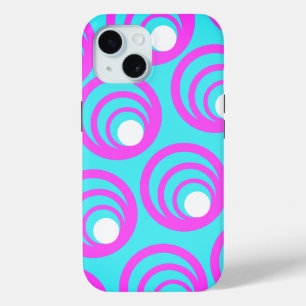 Funda Para iPhone 15 Círculos rosados Círculo interior blanco