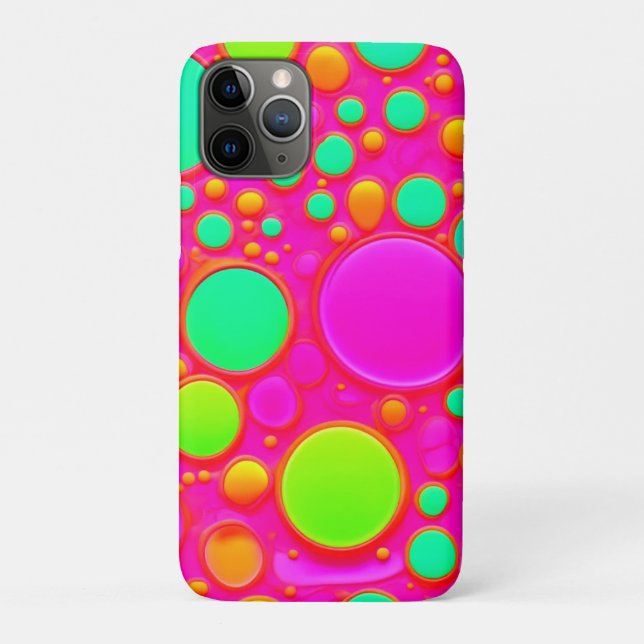 Funda De Case-Mate Para iPhone Círculos Rosados y Verdes (Reverso)