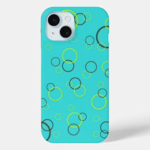 Funda Para iPhone 15 Círculos simples de cal y marrón sobre el patrón t