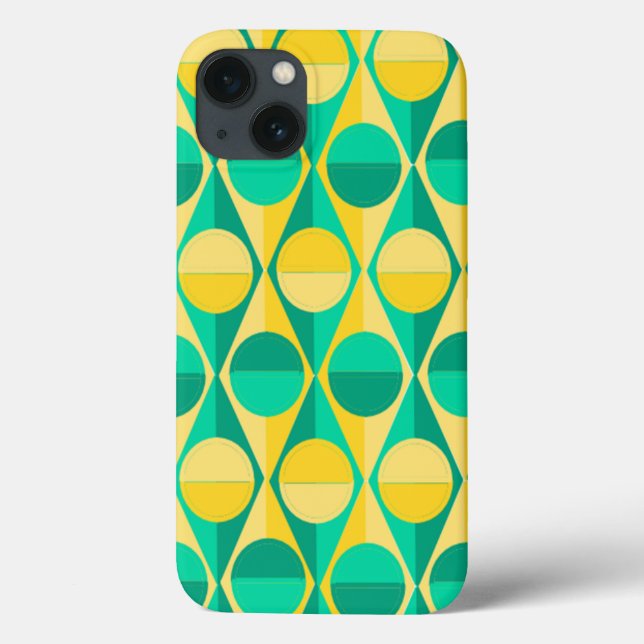Funda De Case-Mate Para iPhone Círculos y triángulos del Art Deco (Reverso)