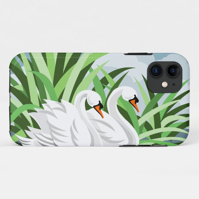 Funda De Case-Mate Para iPhone Cisne blanco (Reverso (horizontal))