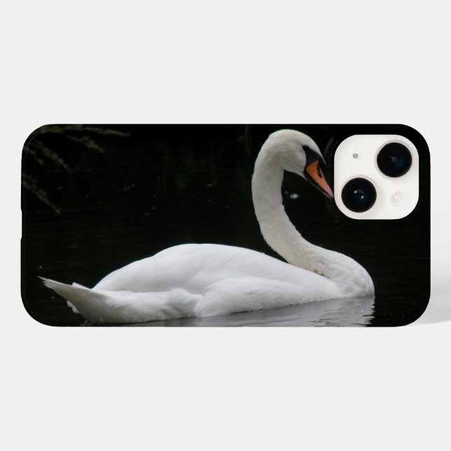 Funda De Case-Mate Para iPhone Cisne blanco elegante (Reverso  (Horizontal))