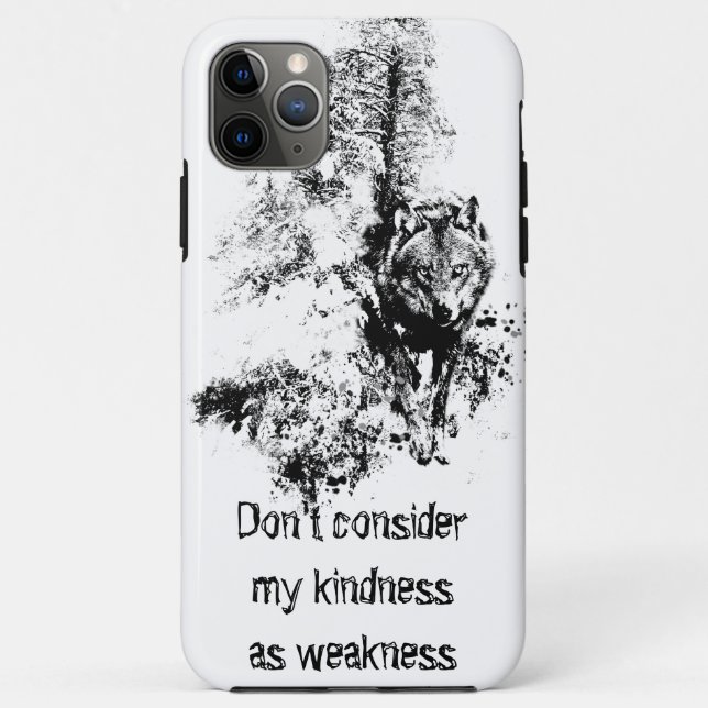 Funda De Case-Mate Para iPhone Cita de bondad de vida salvaje Gray Wolf (Reverso)