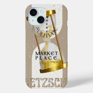 Funda Para iPhone 15 Cita de Filosofía de estilo Art Nouveau de oro