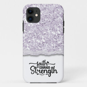 Funda Para iPhone 11 Cita de guión de caligrafía de fuerza de valor de