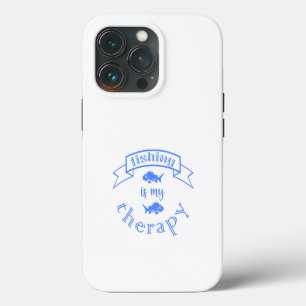 Funda Para iPhone 13 Pro Cita de la bandera Pesca es mi terapia