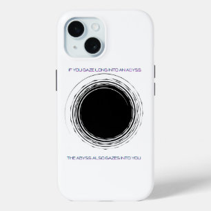 Funda Para iPhone 15 Cita de Nietzsche Abismo Minimalista Filosofía